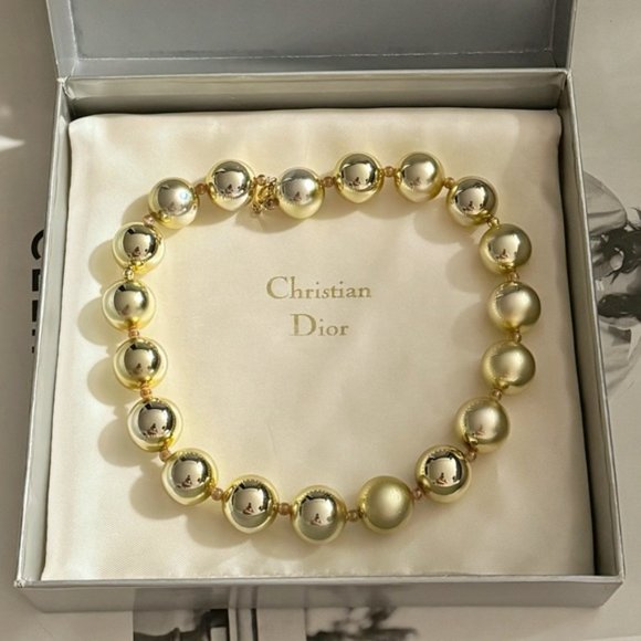 ✨Stunning Vintage Christian Dior Gold Beads Necklace - Picture 2 of 3